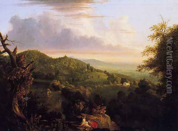 View of Monte Video, Seat of Daniel Wadsworth, Esq. Oil Painting - Thomas Cole