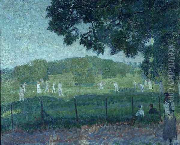 The Cricket Match Oil Painting - Spencer Frederick Gore