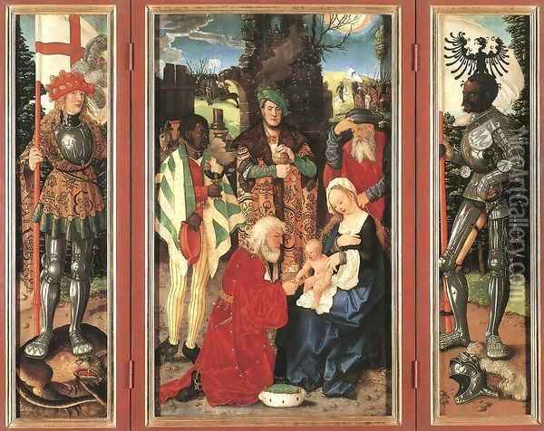 Three Kings Altarpiece (open) Oil Painting - Hans Baldung Grien