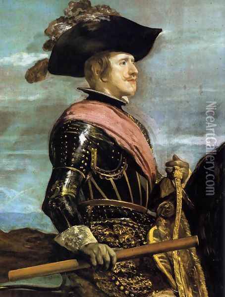Philip IV on Horseback (detail) 1634-35 Oil Painting - Diego Rodriguez de Silva y Velazquez