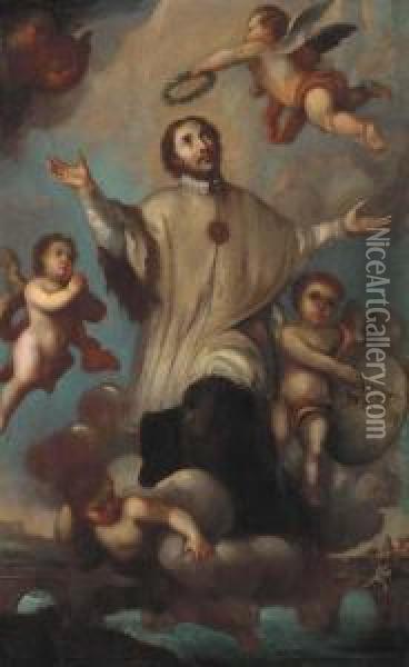 Alegoria De San Nepomuceno Oil Painting - Miguel Cabrera