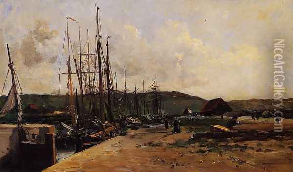 Fishing Port Oil Painting - Charles-Francois Daubigny