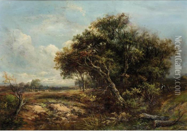 Woodland Stream Oil Painting - Joseph Thors