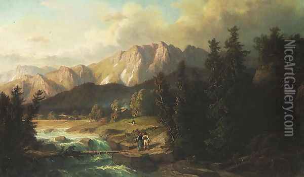 View of Tatra Mountains Oil Painting - Alfred Schouppe