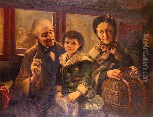 On The Omnibus Oil Painting - Henri Coeylas