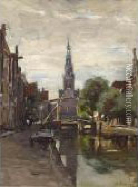 A View Of Alkmaar Oil Painting - Jan Hillebrand Wijsmuller