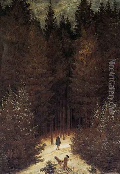 The Chasseur in the Forest 1814 Oil Painting - Caspar David Friedrich