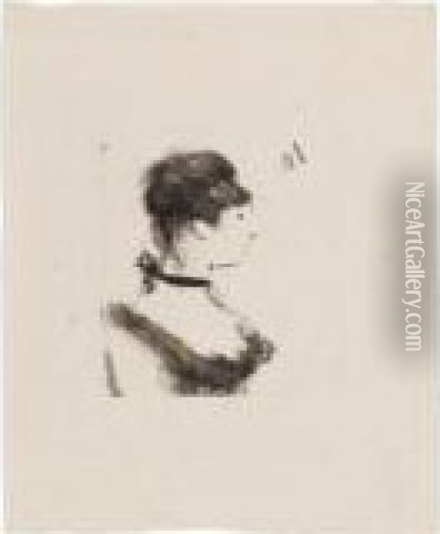 Chanteuse De Cafe-concert De Profil Oil Painting - Edgar Degas
