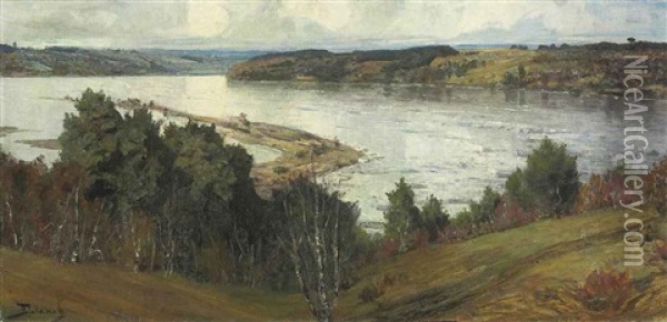 The River Oka In Flood Oil Painting - Vasili Dimitrievich Polenov