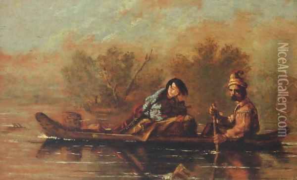 Trapper's return Oil Painting - George Caleb Bingham