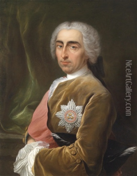 Bildnis Des William Bateman, 1st Viscount Bateman Mit Dem Bruststern Des Bath-ordens Oil Painting - Carle van Loo