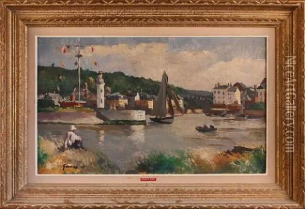 Entree Du Port A Honfleur Oil Painting - Paul-Elie Gernez