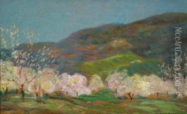 Cseresznyeviragzas Oil Painting - Gusztav Mannheimer