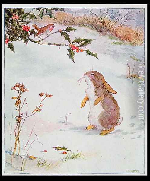 I say Bob, who is Jack Frost? from Busy Bunny Book, pub. by Nelson Oil Painting - Alan Wright