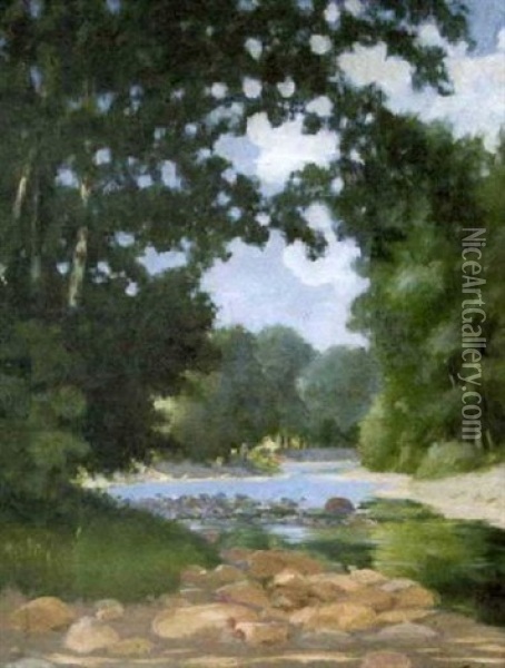 By The Cuttaloosa Oil Painting - Mary Smith Perkins Taylor