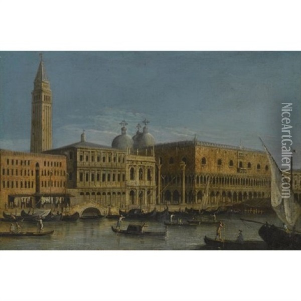 Venice, A View Of The Bacino Of San Marco With The Piazzetta Oil Painting -  Master of the Langmatt Foundation Views