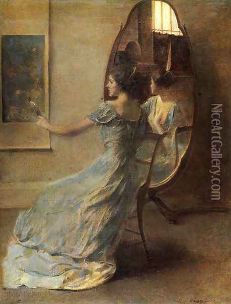Before the Mirror Oil Painting - Thomas Wilmer Dewing