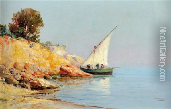 La Corniche Oil Painting - Louis Nattero