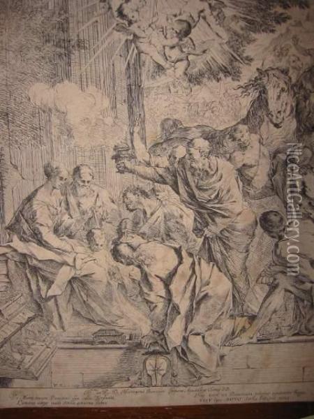 The Adoration Of The Magi Oil Painting - Pietro Testa