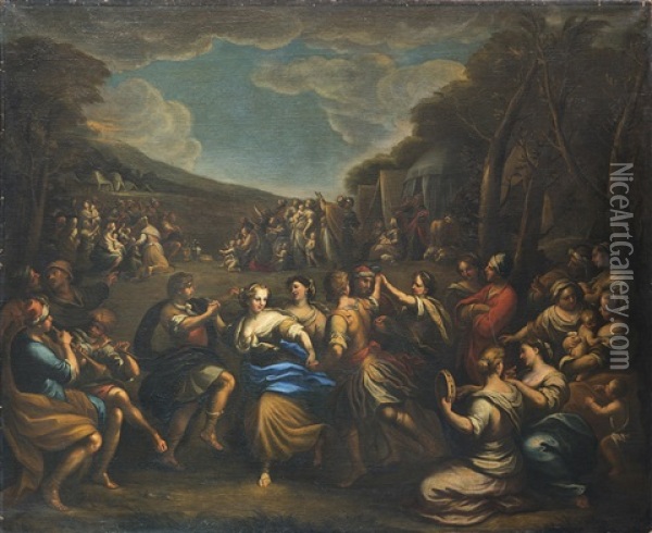 L'adorazione Del Vitello D'oro Oil Painting - Giovanni Raffaele Badaracco
