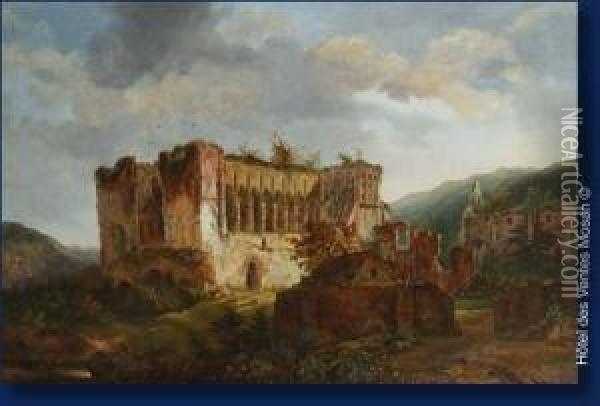 Les Ruines De L'abbaye De Villers Oil Painting - Cornelis Van Ghert