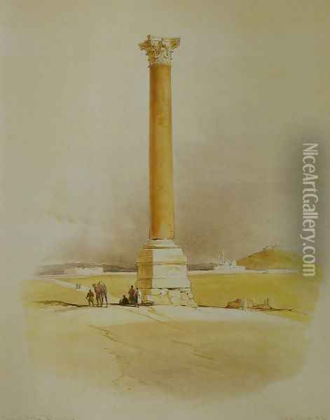 Pompejus Column,Egypt Oil Painting - David Roberts