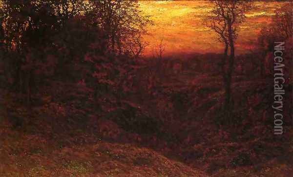 Landscape at Sunset Oil Painting - John Joseph Enneking