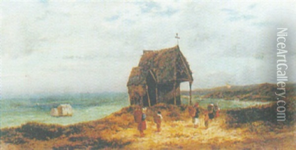A Shrine On The Coast Oil Painting - Thomas J. Banks