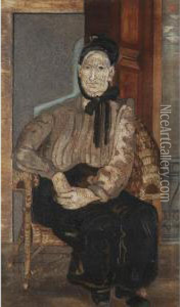 Seated Woman Oil Painting - Jankel Adler