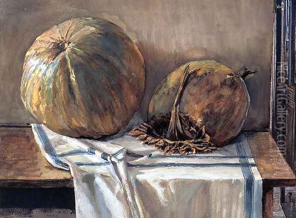 Melon Oil Painting - Egon Schiele