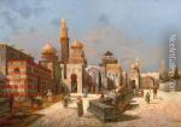 An Oriental City Oil Painting - Charles Mertens