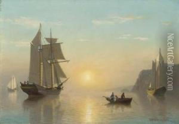 Sunset Calm In The Bay Of Fundy Oil Painting - William Bradford