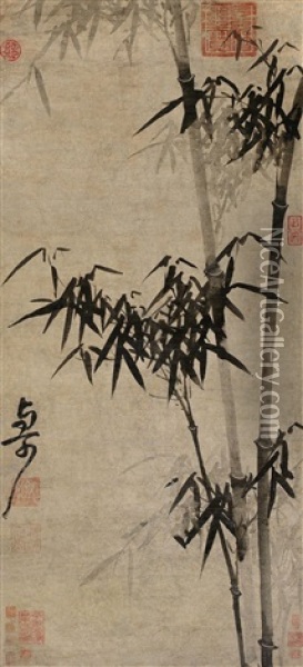 Ink Bamboo Oil Painting -  Wen Tong