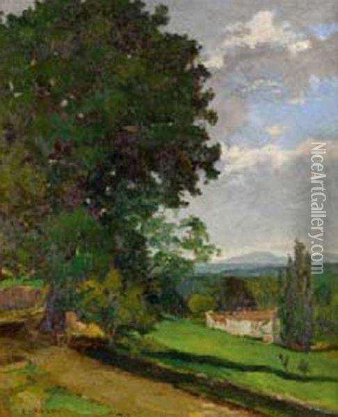 Le Grand Chene De Biaudos Et La Tuilerie Oil Painting - Pierre Bodard