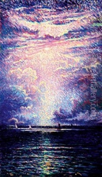 Clair De Lune Oil Painting - Michel Auguste Colle