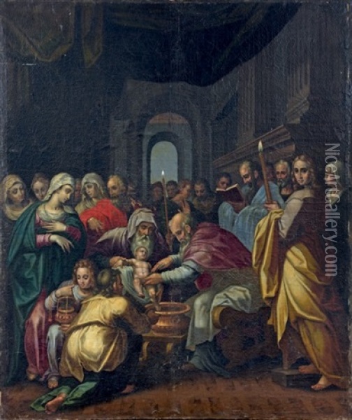 La Circoncision Oil Painting - Giovanni Battista Ramenghi