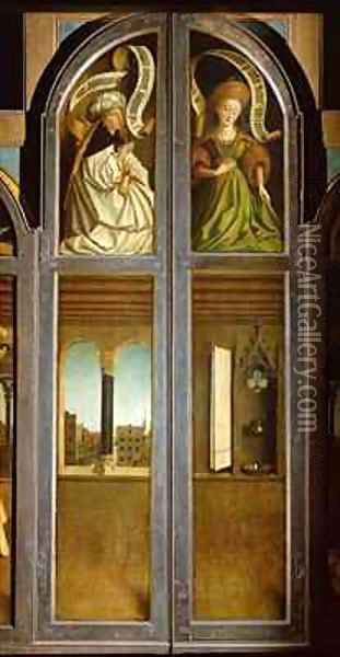 The Ghent Altarpiece Exterior of the left and right shutters Oil Painting - Hubert & Jan van Eyck