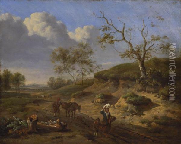 Bauern Auf Der Landstrase Oil Painting - Jan Wijnants