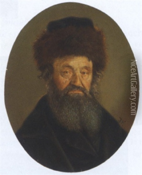 Portrait D'un Rabbin Oil Painting - Isidor Kaufmann
