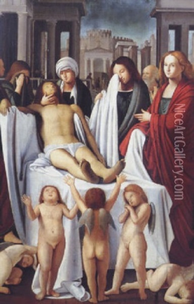The Deposition Of Christ Oil Painting - Bartolomeo (il Bramantino) Suardi