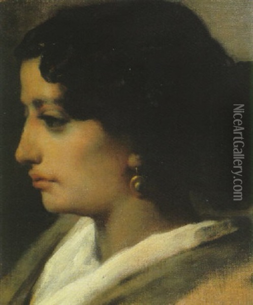 Portrait De Jeune Femme Oil Painting - Joseph Paul Marius Soumy