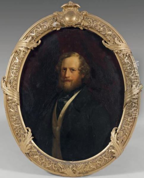 Portrait Du Comte Charles-edmond De Croix Oil Painting - Claude-Marie Dubufe
