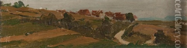 Landschaft Bei Ins Oil Painting - Albert Anker