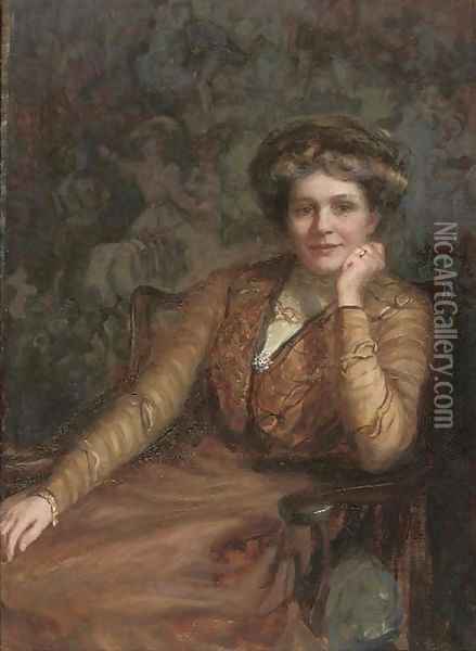 Portrait of a lady Oil Painting - John Seymour Lucas