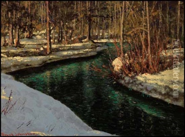 The Open Stream Oil Painting - Francis Hans Johnston