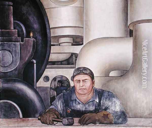 Detroit Industry-19, 1932-33 Oil Painting - Diego Rivera