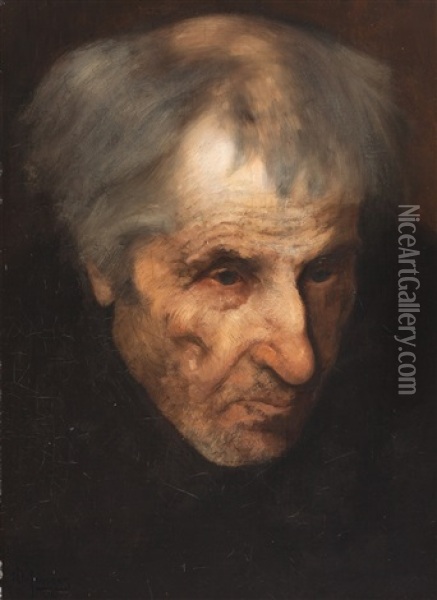 Bildnis Eines Alten Mannes Oil Painting - Franz Von Defregger