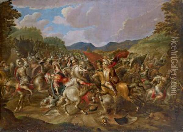 Combattimento Di Cavalieri Oil Painting - Pauwel Casteels