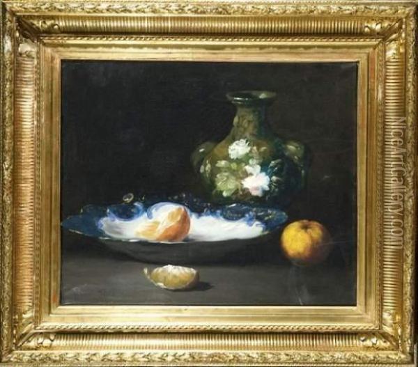 Nature Morte Aux Oranges Oil Painting - Germain Theodure Clement Ribot