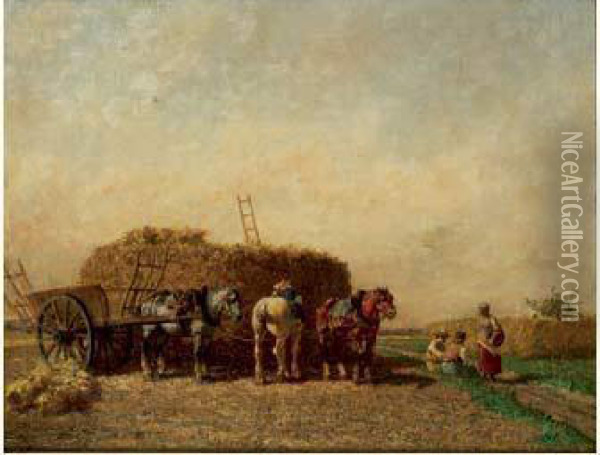 Scene De Moisson Oil Painting - Jules Jacques Veyrassat